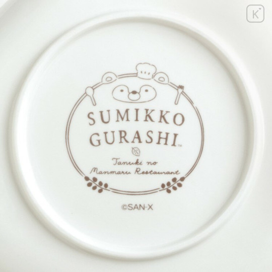 Japan San-X Die-cut Plate - Sumikko Gurashi : Raccoon Tanuki Round Restaurant Shirokuma & Furoshiki - 2