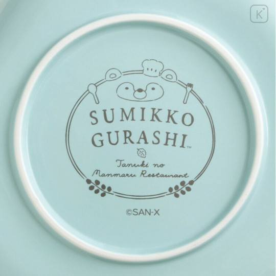 Japan San-X Die-cut Plate - Sumikko Gurashi : Raccoon Tanuki Round Restaurant Tokage & Nisetsumuri - 2
