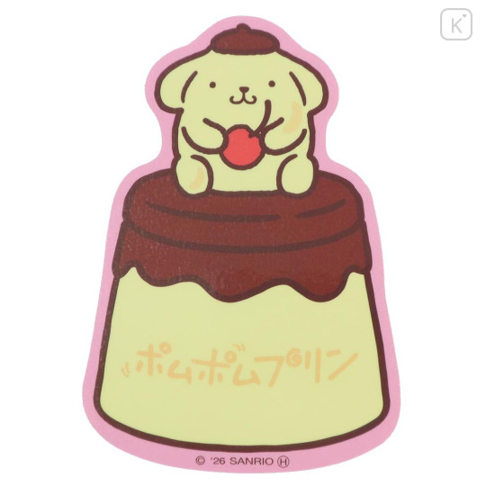 Japan Sanrio Vinyl Sticker - Pompompurin : Pudding Cherry - 1