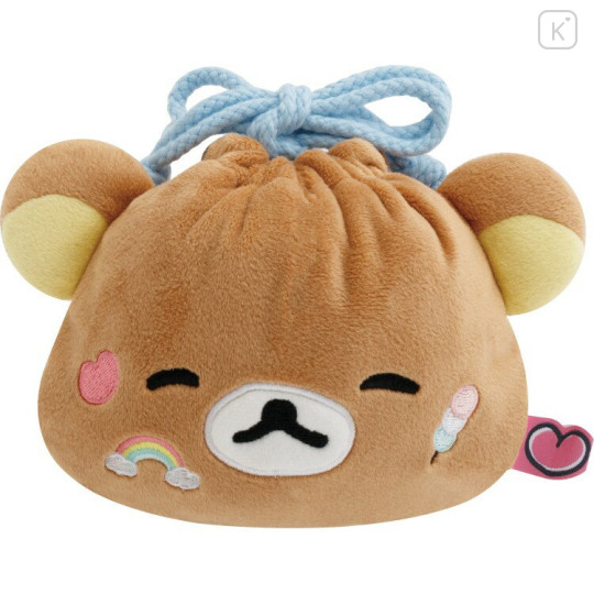 Japan San-X Plush Drawstring Bag - Rilakkuma : Yuruyuru Pokapoka Warm and Cozy - 1