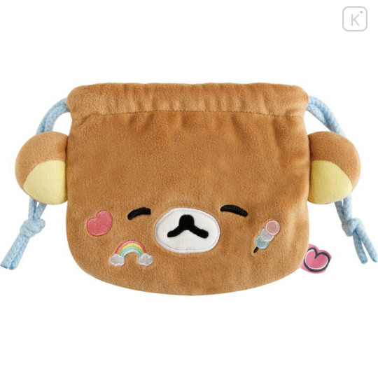 Japan San-X Plush Drawstring Bag - Rilakkuma : Yuruyuru Pokapoka Warm and Cozy - 2