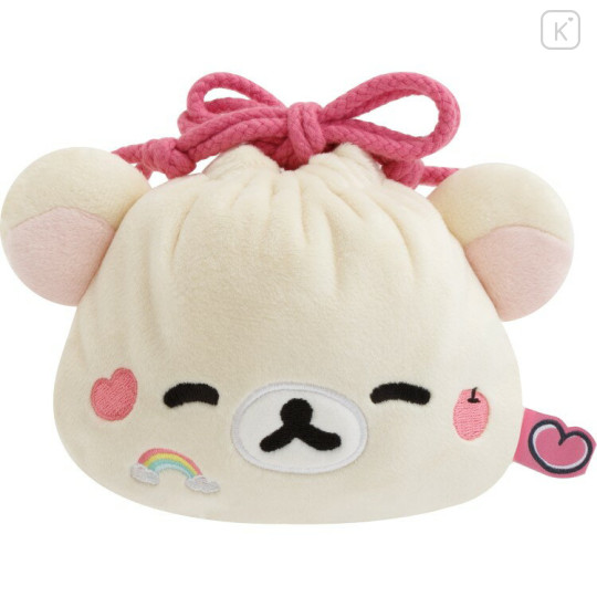 Japan San-X Plush Drawstring Bag - Korilakkuma : Rilakkuma Yuruyuru Pokapoka Warm and Cozy - 1
