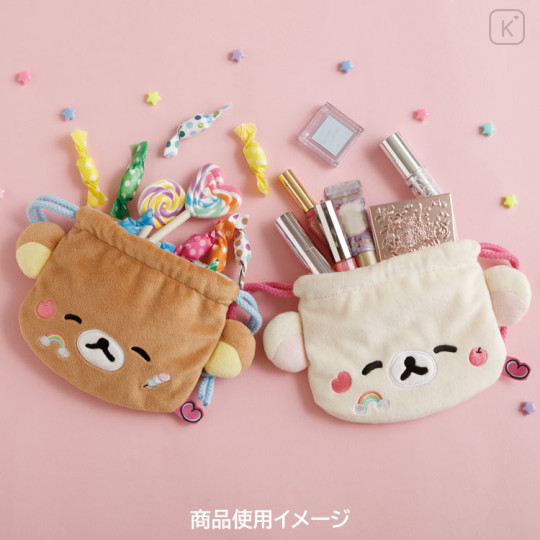 Japan San-X Plush Drawstring Bag - Korilakkuma : Rilakkuma Yuruyuru Pokapoka Warm and Cozy - 3