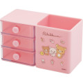 Japan San-X Chest Drawer with Pen Holder - Rilakkuma : Yuruyuru Pokapoka Warm and Cozy Pink - 1