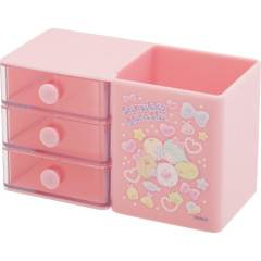 Japan San-X Chest Drawer with Pen Holder - Sumikko Gurashi : Gummy Gummy Party Jewelry Pink