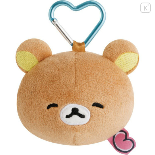 Japan San-X Plush Mirror - Rilakkuma : Yuruyuru Pokapoka Warm and Cozy Heart Carabiner - 1