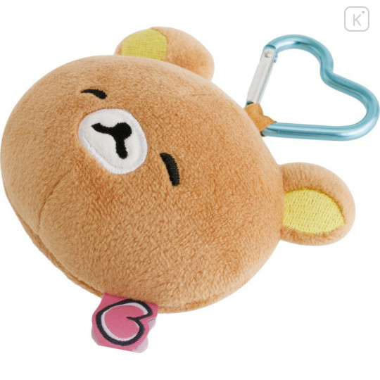 Japan San-X Plush Mirror - Rilakkuma : Yuruyuru Pokapoka Warm and Cozy Heart Carabiner - 3