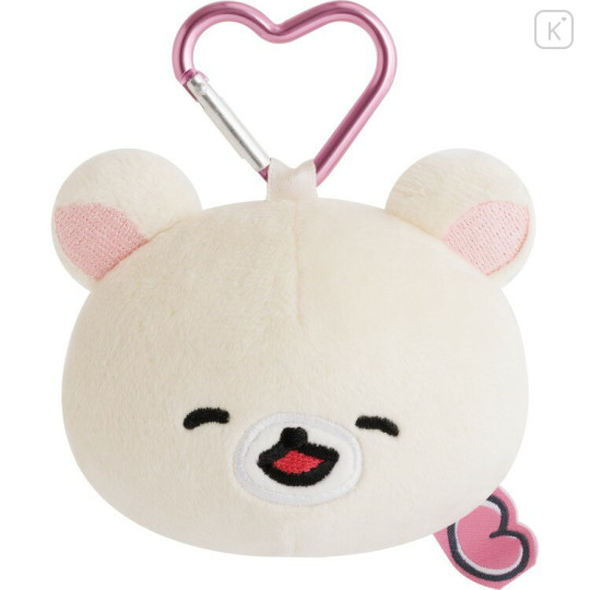 Japan San-X Plush Mirror - Korilakkuma : Rilakkuma Yuruyuru Pokapoka Warm and Cozy Heart Carabiner - 1