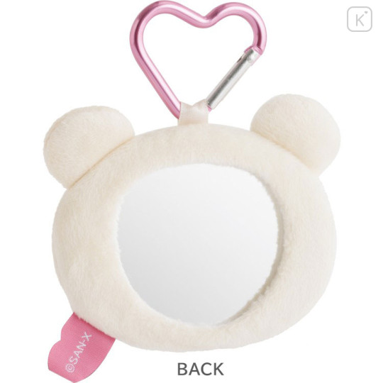 Japan San-X Plush Mirror - Korilakkuma : Rilakkuma Yuruyuru Pokapoka Warm and Cozy Heart Carabiner - 2