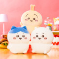Japan Chiikawa Chubby Hand-sized Plush Toy - Hachiware : Smile - 2