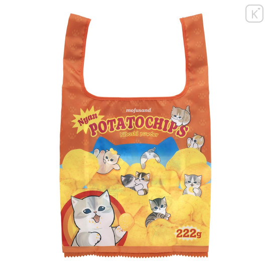 Japan Mofusand Eco Shopping Bag - Self-indulgent Cat Late Night Snack Runs Potato Chips - 1