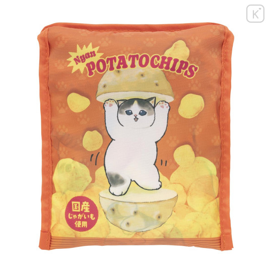 Japan Mofusand Eco Shopping Bag - Self-indulgent Cat Late Night Snack Runs Potato Chips - 5