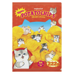 Japan Mofusand A4 Clear File - Self-indulgent Cat Late Night Snack Runs Potato Chips