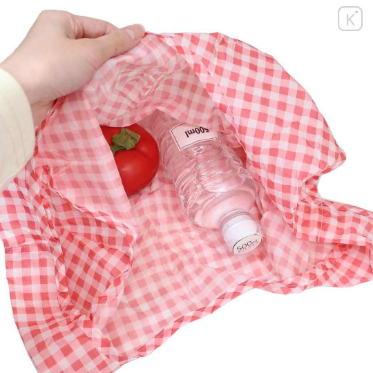 Japan The Bear's School Eco Shopping Bag & Mascot Plush - Gingham Red - 3