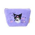 Japan Sanrio Original Small Embroidered Cosmetic Pouch with Snack - Kuromi - 1