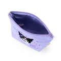 Japan Sanrio Original Small Embroidered Cosmetic Pouch with Snack - Kuromi - 3