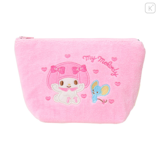 Japan Sanrio Original Small Embroidered Cosmetic Pouch with Snack - My Melody - 1
