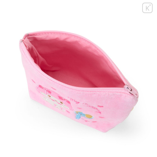 Japan Sanrio Original Small Embroidered Cosmetic Pouch with Snack - My Melody - 3