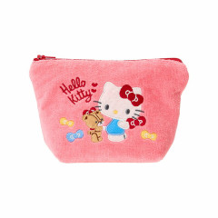 Japan Sanrio Original Small Embroidered Cosmetic Pouch with Snack - Hello Kitty