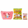 Japan Sanrio Original Small Embroidered Cosmetic Pouch with Snack - Hello Kitty - 2
