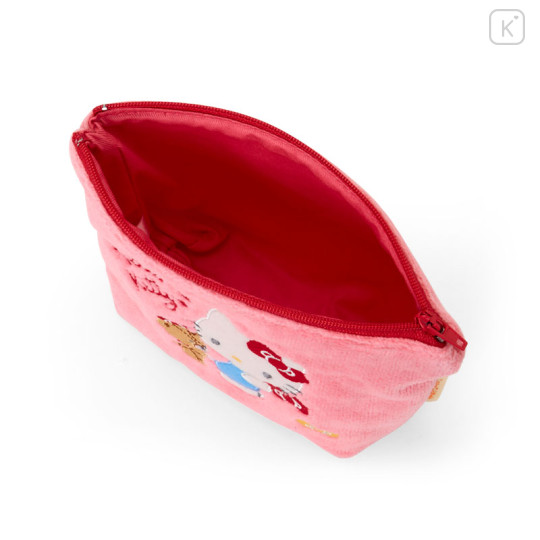 Japan Sanrio Original Small Embroidered Cosmetic Pouch with Snack - Hello Kitty - 3