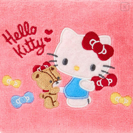 Japan Sanrio Original Small Embroidered Cosmetic Pouch with Snack - Hello Kitty - 5