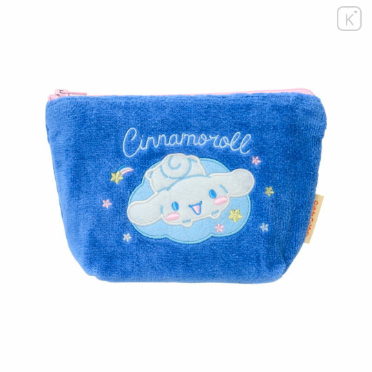 Japan Sanrio Original Small Embroidered Cosmetic Pouch with Snack - Cinnamoroll - 1