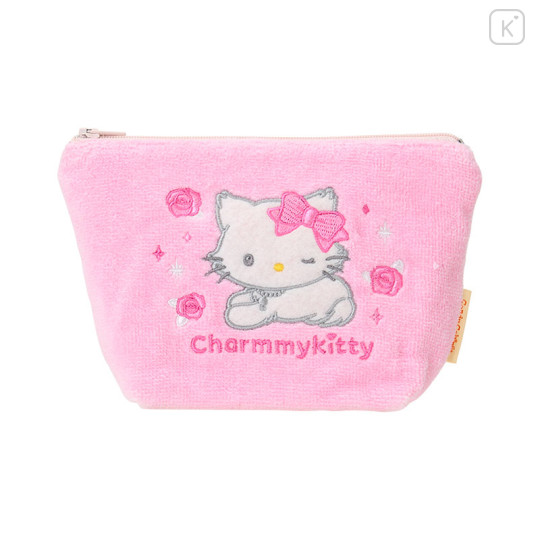Japan Sanrio Original Small Embroidered Cosmetic Pouch with Snack - Charmmy Kitty - 1
