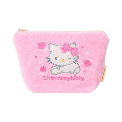 Japan Sanrio Original Small Embroidered Cosmetic Pouch with Snack - Charmmy Kitty
