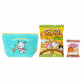 Japan Sanrio Original Small Embroidered Cosmetic Pouch with Snack - Pochacco - 2