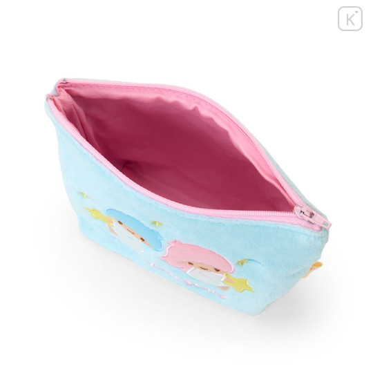Japan Sanrio Original Small Embroidered Cosmetic Pouch with Snack - Little Twin Stars - 3