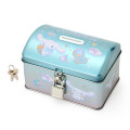 Japan Sanrio Original Tin Coin Bank with Candy - Cinnamoroll & Milk : Metallic Blue - 1