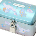 Japan Sanrio Original Tin Coin Bank with Candy - Cinnamoroll & Milk : Metallic Blue - 5