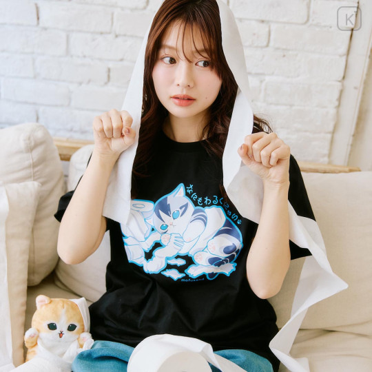 Japan Mofusand T-shirt (XL) - Cat Nothing's Wrong with Me : Love Toilet Paper - 2
