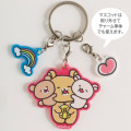 Japan San-X Acrylic Keychain 3 Charm - Rilakkuma : Yuruyuru Pokapoka Warm and Cozy Hug - 3