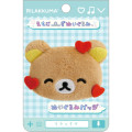 Japan San-X Plush Badge - Rilakkuma : Emoji Face Heart Love - 1