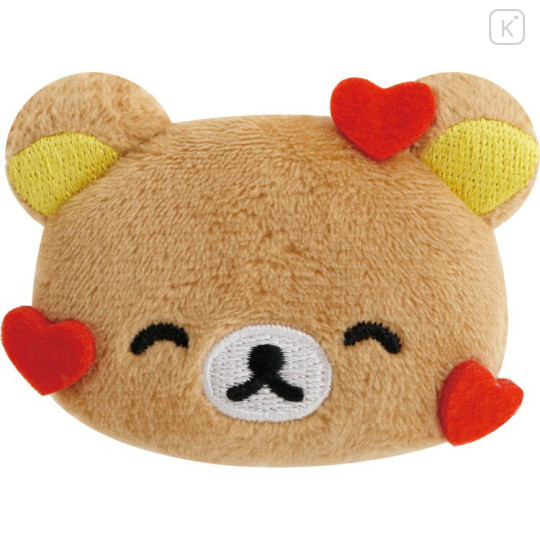 Japan San-X Plush Badge - Rilakkuma : Emoji Face Heart Love - 2