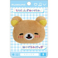 Japan San-X Plush Badge - Rilakkuma : Emoji Face Blushing Smiling - 1
