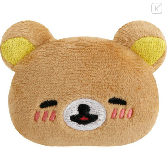 Japan San-X Plush Badge - Rilakkuma : Emoji Face Blushing Smiling - 2