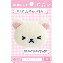 Japan San-X Plush Badge - Korilakkuma : Emoji Face Squeezed Eyes