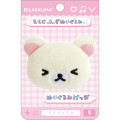 Japan San-X Plush Badge - Korilakkuma : Emoji Face Squeezed Eyes - 1