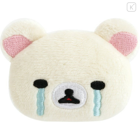 Japan San-X Plush Badge - Korilakkuma : Emoji Face Crying Tears - 2