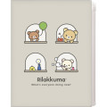 Japan San-X 6+1 Pockets A4 Clear File Holder - Rilakkuma : Basic Rilakkuma Favorite Things Grey - 1