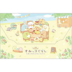 Japan San-X A5 Clear File Folder with Flap - Sumikko Gurashi : Raccoon Tanuki Round Restaurant Outdoor