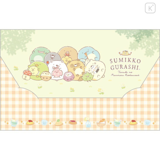 Japan San-X A5 Clear File Folder with Flap - Sumikko Gurashi : Raccoon Tanuki Round Restaurant - 1