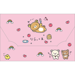 Japan San-X A5 Clear File Folder with Flap - Rilakkuma : Yuruyuru Pokapoka Warm and Cozy Pink