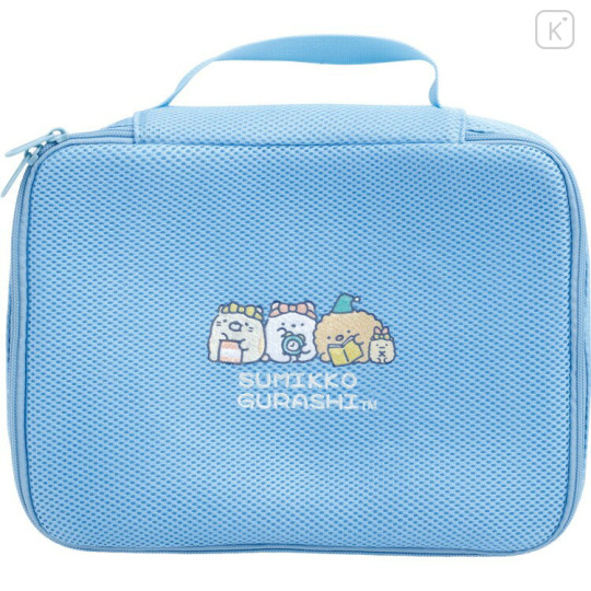 Japan San-X Laundry Net Mesh Bag - Sumikko Gurashi : Everyone's Night Routine Pajama Blue - 1
