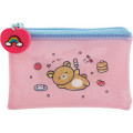 Japan San-X Clear Flat Mini Pouch - Rilakkuma : Yuruyuru Pokapoka Warm and Cozy Pink - 1
