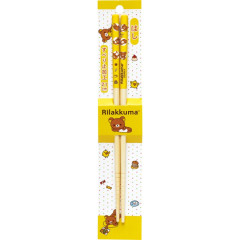 Japan San-X Bamboo Chopsticks 21cm - Rilakkuma : Relax Yellow