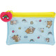 Japan San-X Clear Flat Mini Pouch - Rilakkuma : Yuruyuru Pokapoka Warm and Cozy Blue